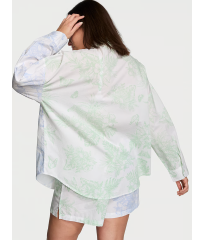 Піжама Cotton Long-Sleeve Shirt & Shorts Set