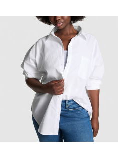 Сорочка Cotton Poplin Oversized Button-Down Sleepshirt Optic White