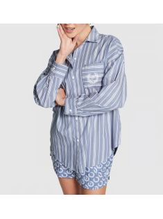 Сорочка Cotton Poplin Oversized Button-Down Sleepshirt Stripe
