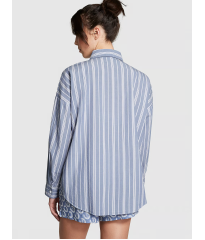 Сорочка Cotton Poplin Oversized Button-Down Sleepshirt Stripe