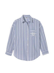 Сорочка Cotton Poplin Oversized Button-Down Sleepshirt Stripe