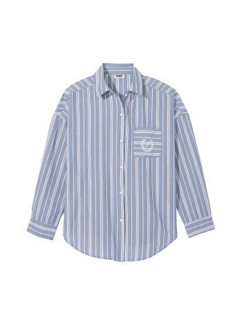 Сорочка Cotton Poplin Oversized Button-Down Sleepshirt Stripe