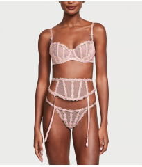 Трусики Rosebud Embroidery String Bikini Panty Pink Fizz