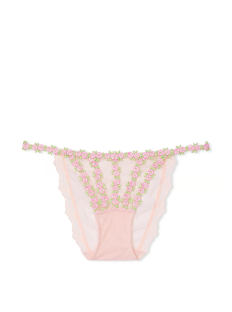 Трусики Rosebud Embroidery String Bikini Panty Pink Fizz