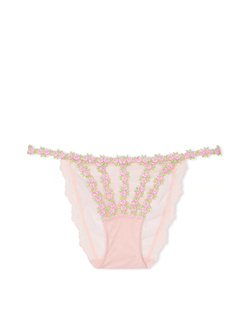 Трусики Rosebud Embroidery String Bikini Panty Pink Fizz