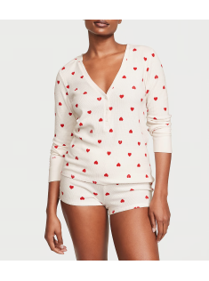 Піжама Thermal Short Pajama Set Coconut White Hearts