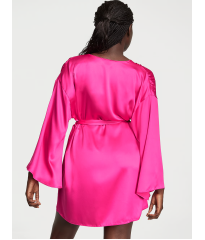 Сатиновый халат Satin Short Robe Hot Pink