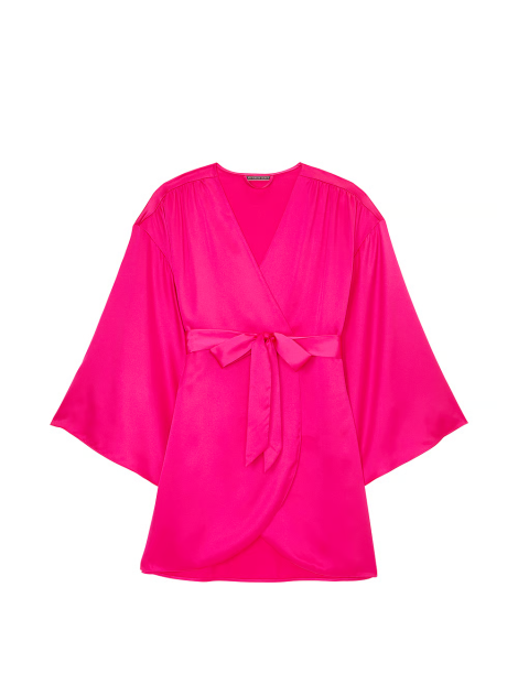Сатиновый халат Satin Short Robe Hot Pink