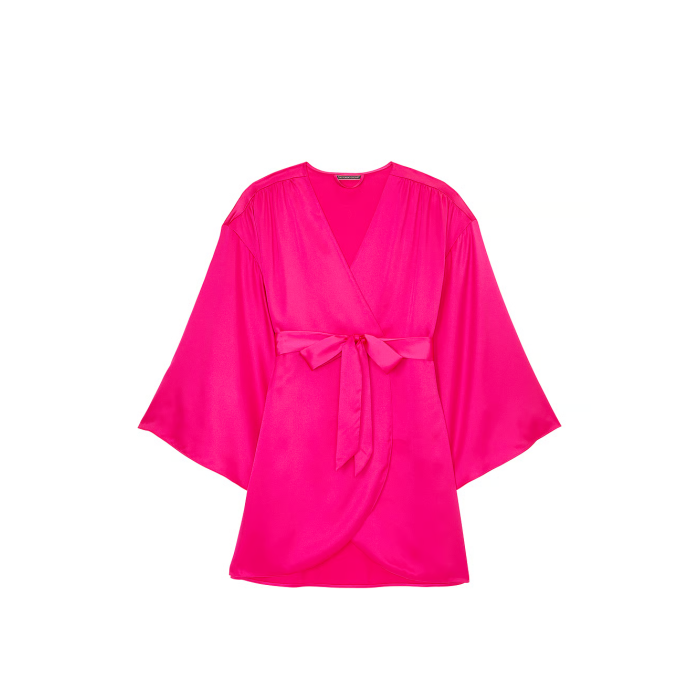 Сатиновый халат Satin Short Robe Hot Pink