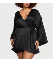 Сатиновый халат Satin Short Robe Black