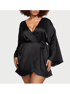 Сатиновий халат Satin Short Robe Black