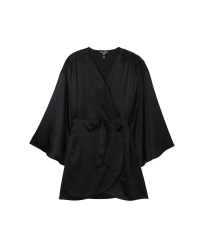 Сатиновый халат Satin Short Robe Black