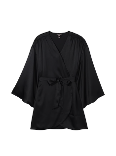 Сатиновий халат Satin Short Robe Black
