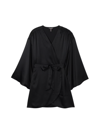 Сатиновый халат Satin Short Robe Black