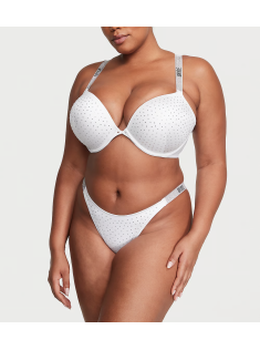Купальник Shine Strap Bombshell Push-Up Bikini Top & Brazilian Bikini Bottom White