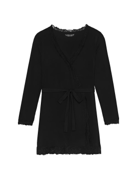Халат Modal Lace-Trim Robe Black
