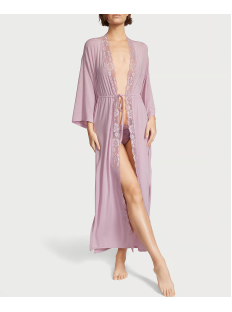 Халат Modal Lace-Trim Long Robe Lavander