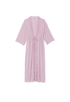 Халат Modal Lace-Trim Long Robe Lavander
