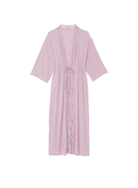 Халат Modal Lace-Trim Long Robe Lavander