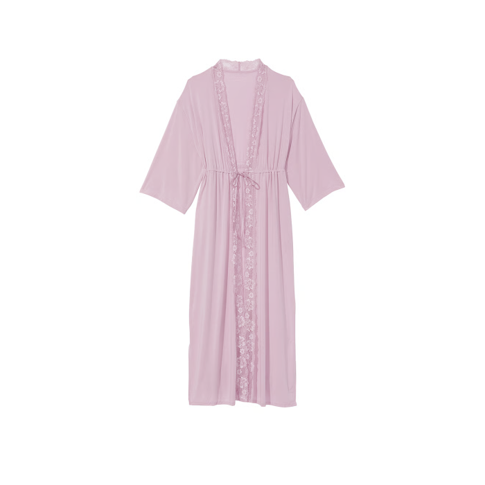 Халат Modal Lace-Trim Long Robe Lavander