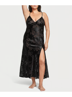 Пеньюар VS Archives Burnout Satin Slip Black