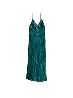 Пеньюар VS Archives Burnout Satin Slip Deepest Green