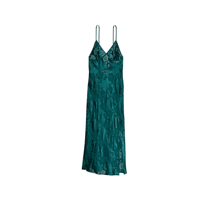 Пеньюар VS Архів Burnout Satin Slip Deepest Green