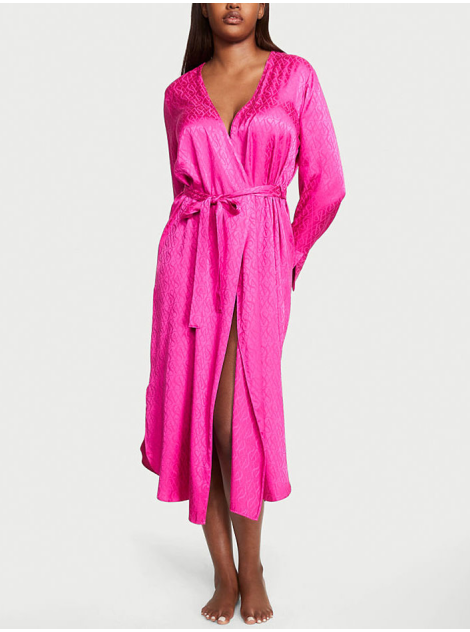 Халат Icon Satin Long Robe Fuchsia Frenzy
