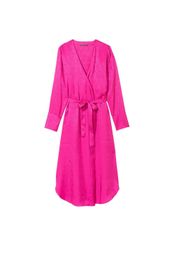 Халат Icon Satin Long Robe Fuchsia Frenzy