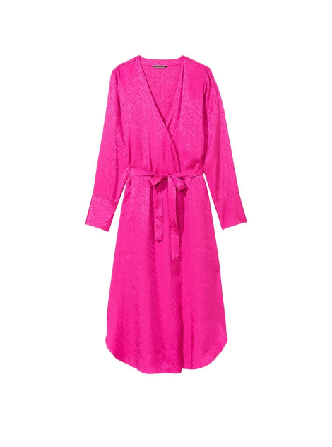 Халат Icon Satin Long Robe Fuchsia Frenzy