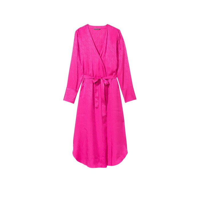 Халат Icon Satin Long Robe Fuchsia Frenzy