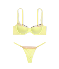 Комплект білизни Logo Embroidery Lightly Lined Balconette Bra Set Citron Glow