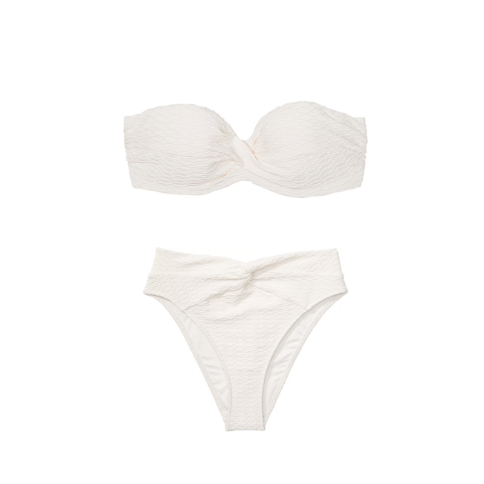 Купальник Mix & Match Twist Push-Up Bandeau Top & Cheeky Bikini Bottom Coconut White