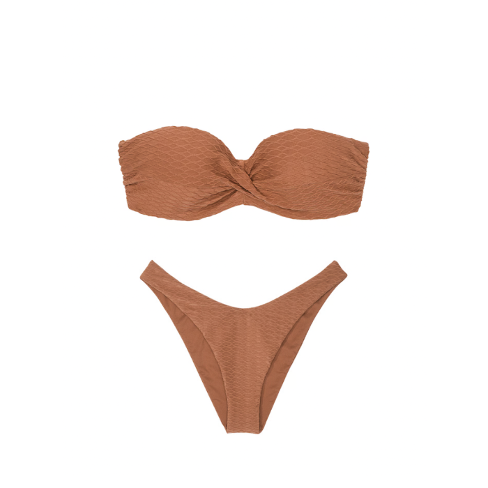 Купальник Mix & Match Twist Push-Up Bandeau Top & Brazilian Bikini Bottom Caramel