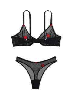 Комплект білизни Tease Unlined Demi Bra Set Black Lollipops