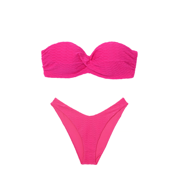 Купальник Mix & Match Twist Push-Up Bandeau Top & Brazilian Bikini Bottom Forever Pink