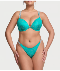 Купальник Shine Strap Bombshell Push-Up Bikini Top & Thong Bikini Bottom Capri Sea