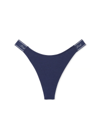 Трусики Logo Cotton High-Leg Thong Panty Midnight Navy