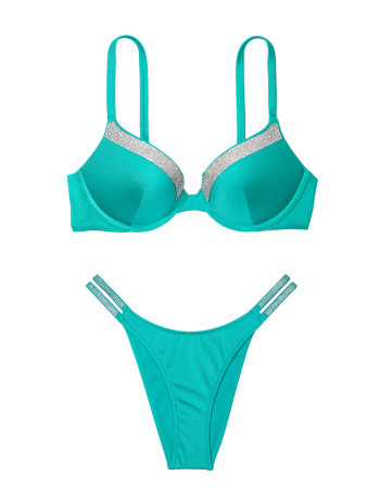 Купальник Shine-Trim Push-Up Bikini Top & Brazilian Bikini Bottom Capri Sea