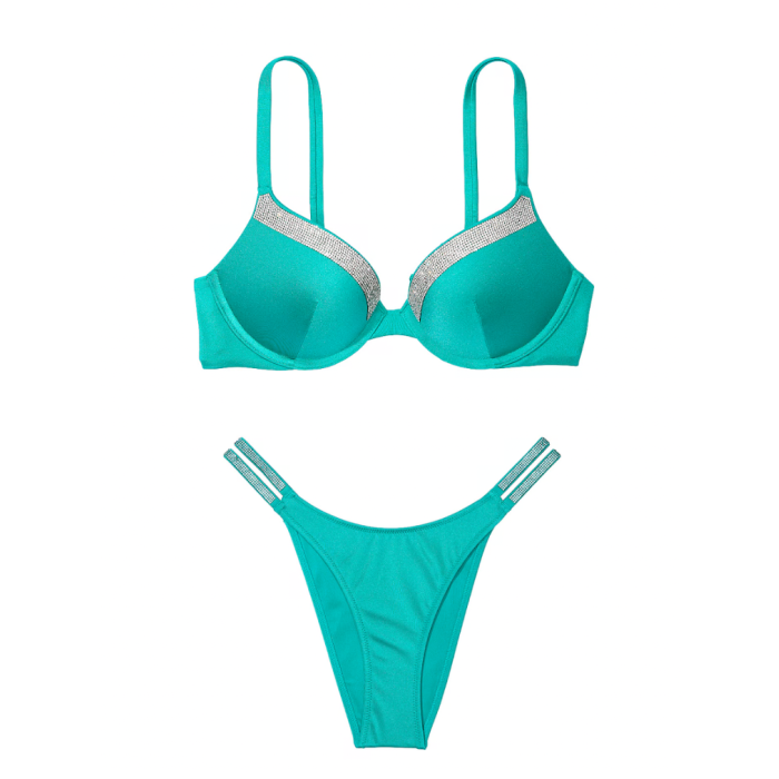 Купальник Shine-Trim Push-Up Bikini Top & Brazilian Bikini Bottom Capri Sea