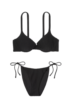 Купальник Mix & Match Icon Push-Up Bikini Top & Side-Tie Cheeky Bikini Bottom Black
