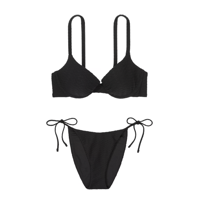 Купальник Mix & Match Icon Push-Up Bikini Top & Side-Tie Cheeky Bikini Bottom Black