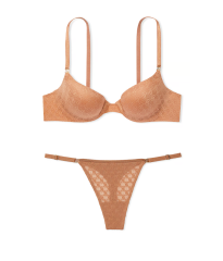 Комплект белья Icon by Victoria's Secret Push-Up Demi Bra Set Toffee