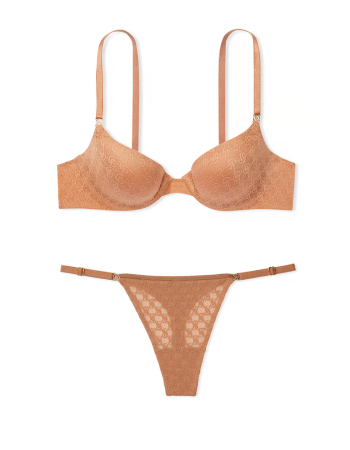 Комплект белья Icon by Victoria's Secret Push-Up Demi Bra Set Toffee