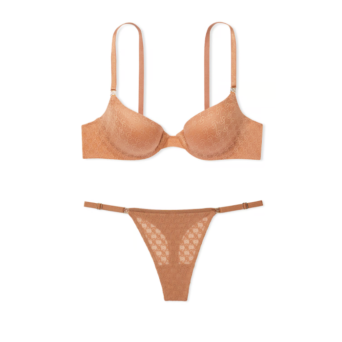 Комплект білизни Icon by Victoria's Secret Push-Up Demi Bra Set Toffee