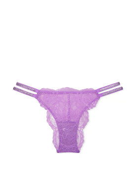 Трусики Double Shine Strap Lace Brazilian Panty Purple Paradise