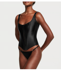 Комплект The Classic Silk Corset Set Black