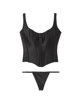 Комплект The Classic Silk Corset Set Black