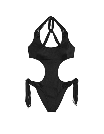 Купальник VS Archives Swim Macrame Fringe Monokini One-Piece Swimsuit