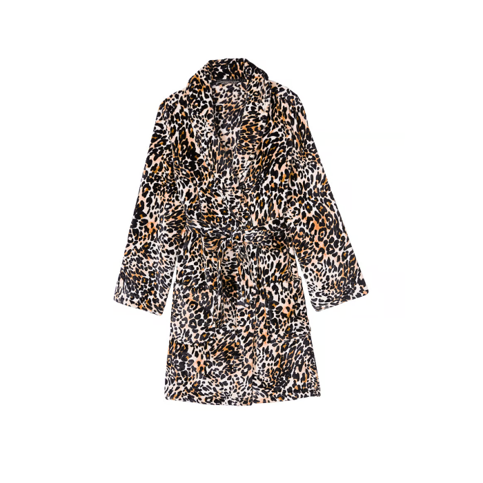 Халат Victoria's Secret Short Cozy Robe Leopard